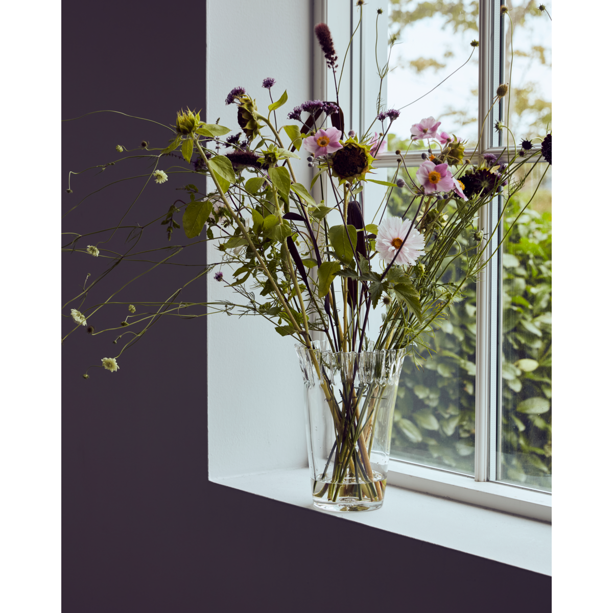 Jarrón de vidrio transparente