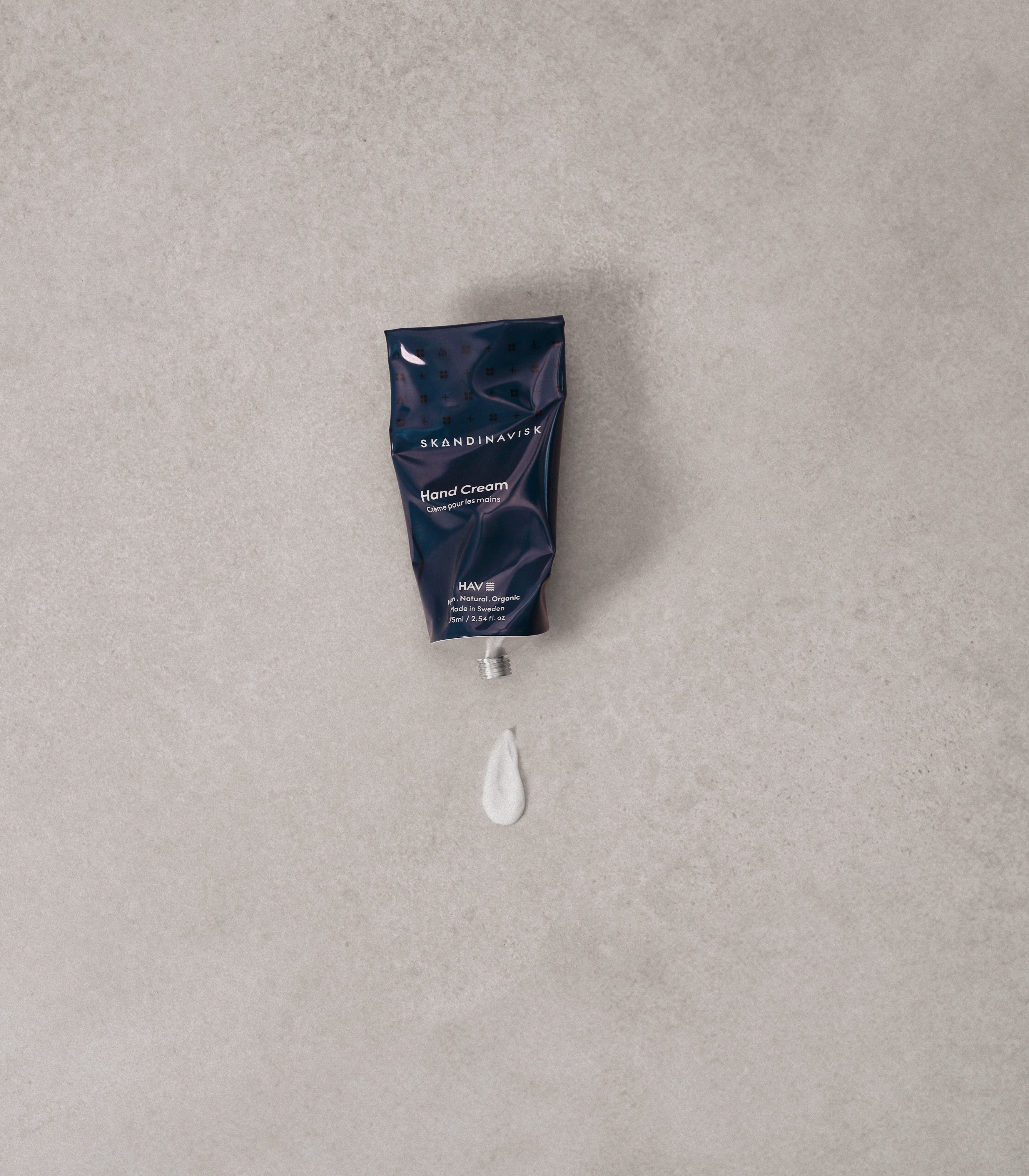 Tubo metálico reciclado de crema HAV, 75 ml