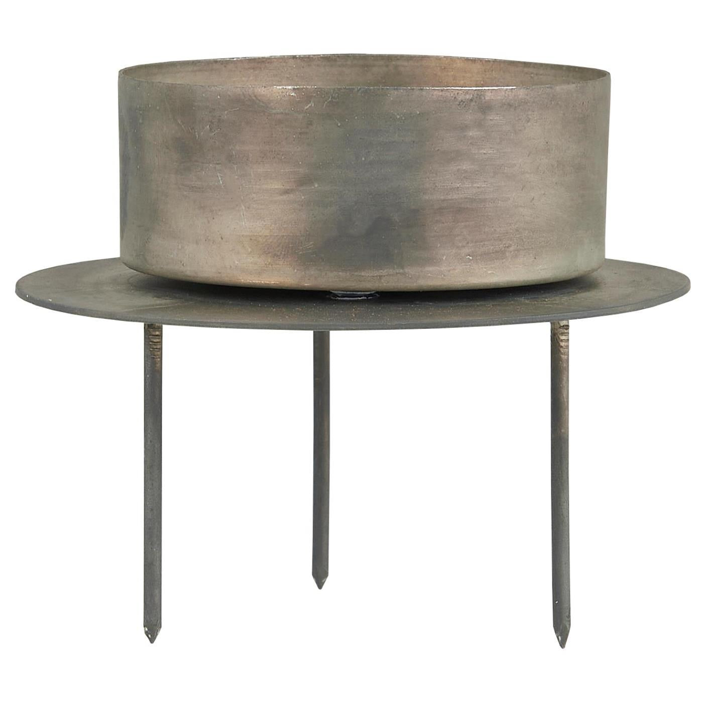 Portavelas con pinchos, zinc