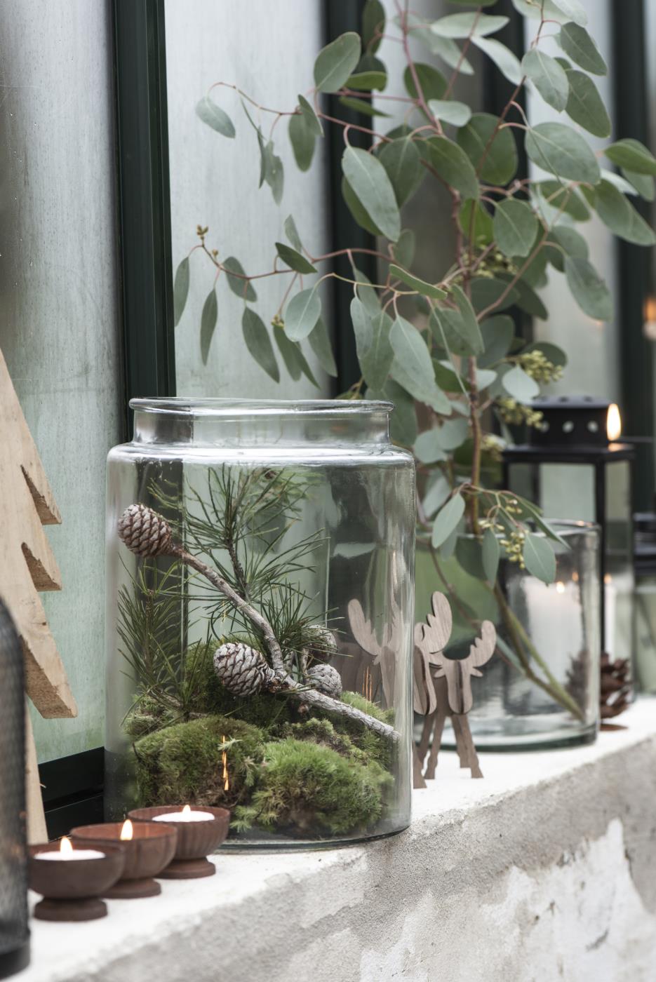 Jarrón de vidrio transparente