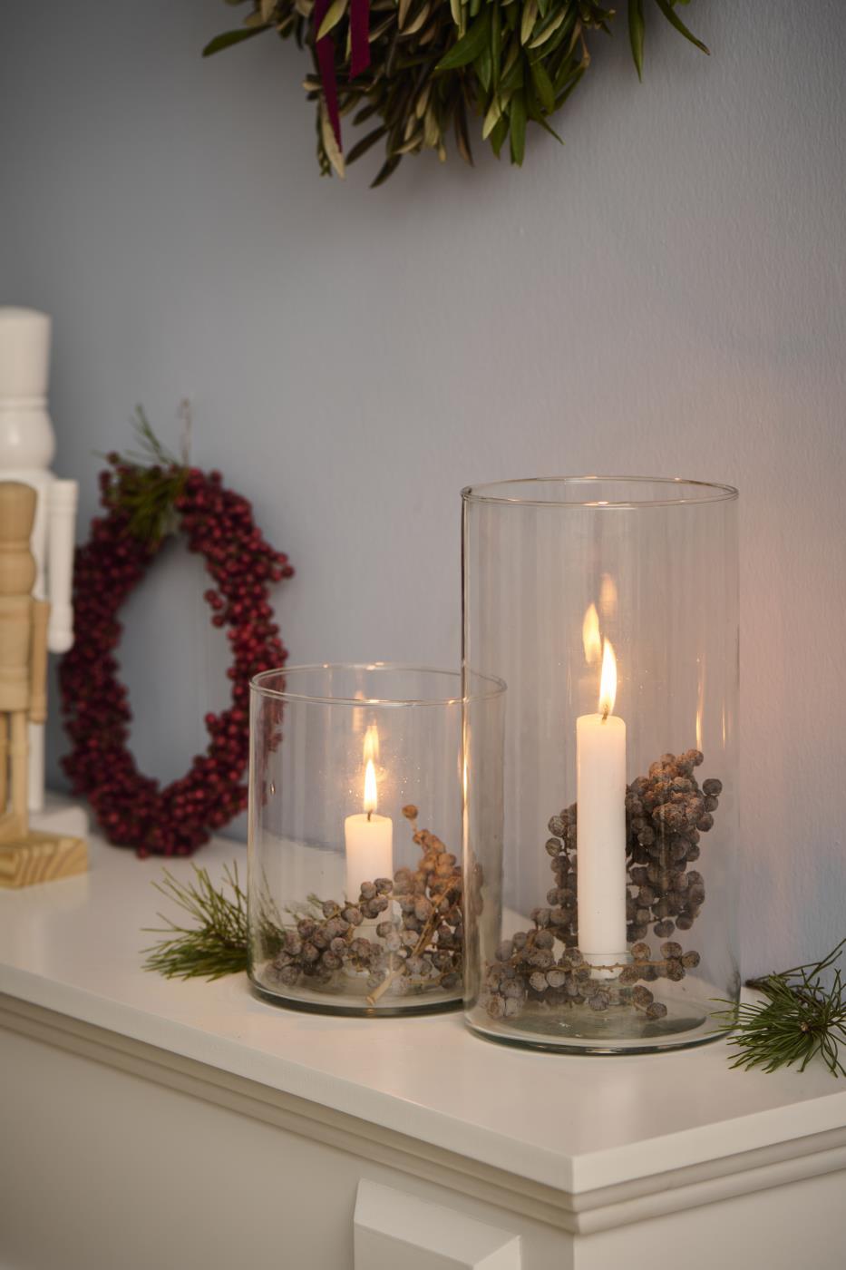 Portavelas de vidrio grande (para velas de 3,8 cm)