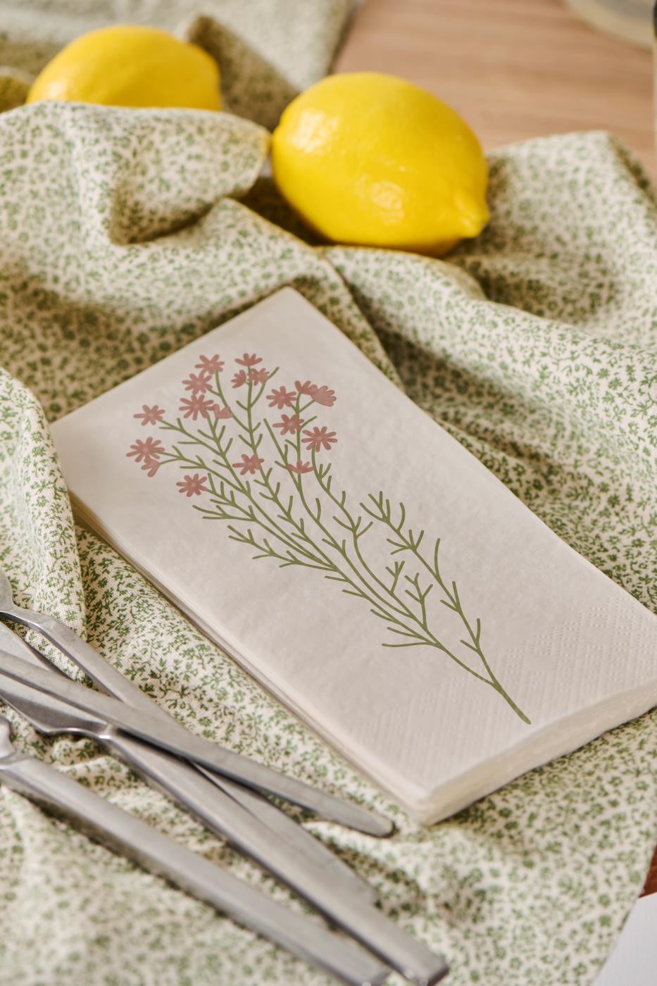 Servilletas motivo floral rojo