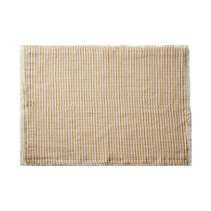 Mantel individual amarillo de algodón, diseño escandinavo