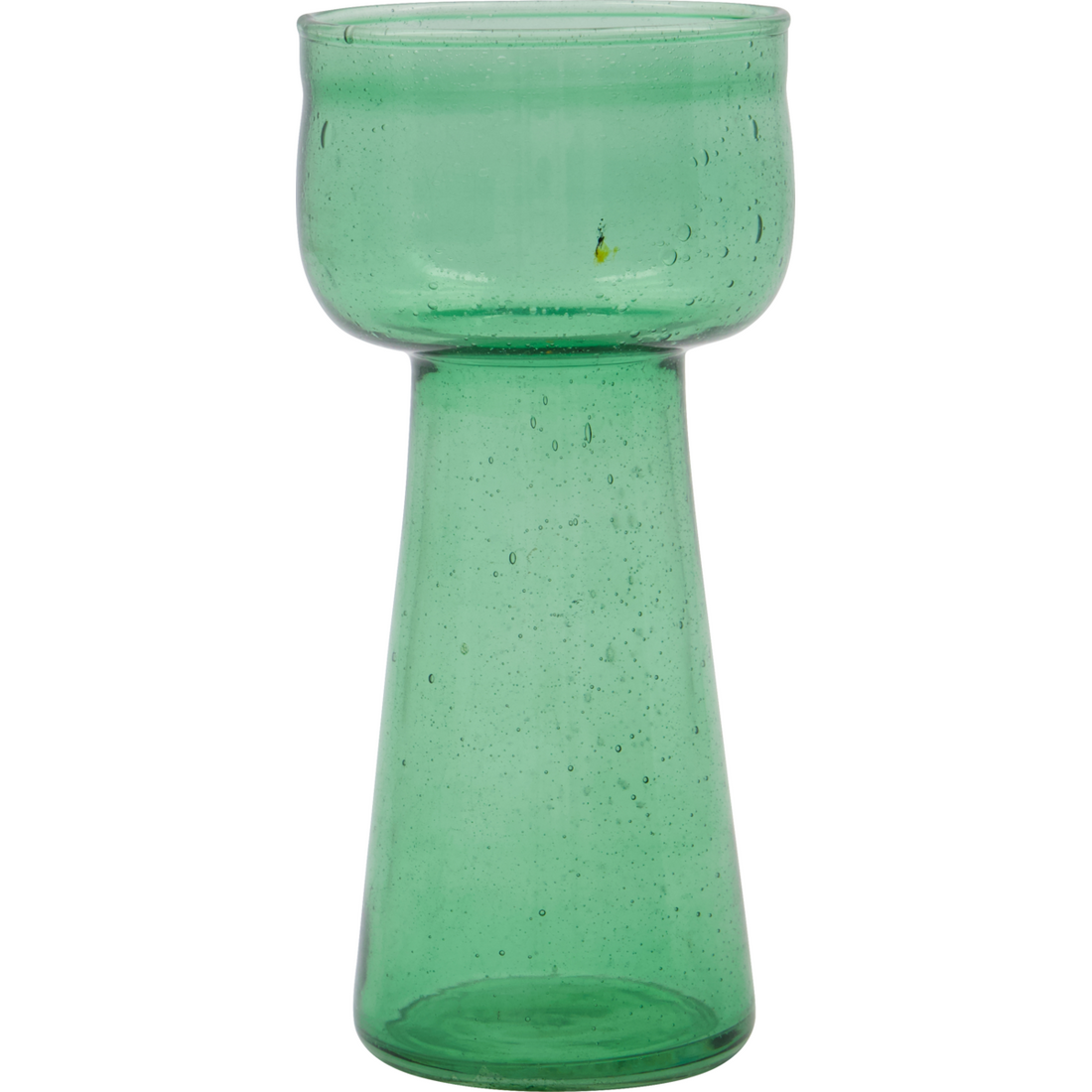 Jarrón de vidrio verde pequeño