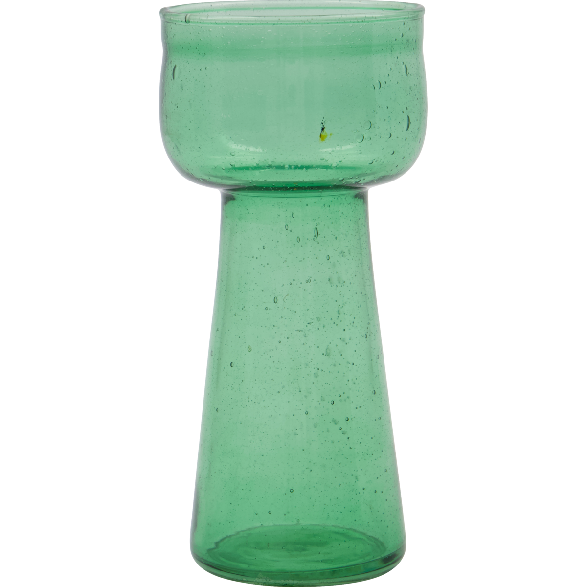 Jarrón de vidrio verde pequeño