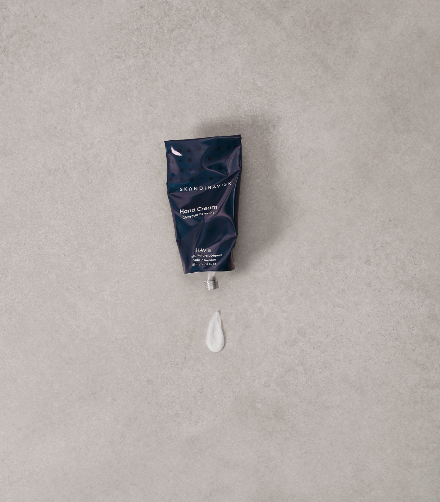 Tubo metálico reciclado de crema HAV, 75 ml