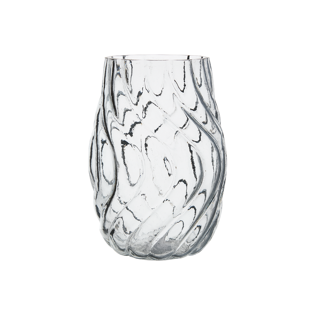 Jarrón Twist de vidrio claro