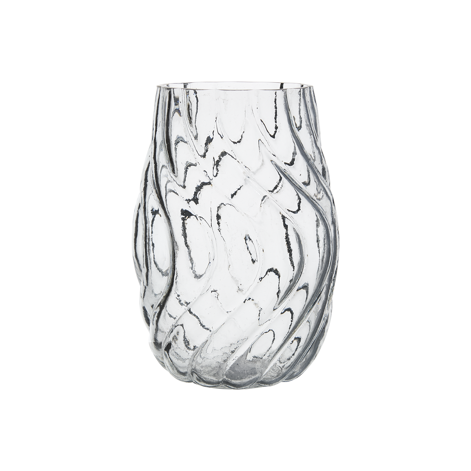 Jarrón Twist de vidrio claro
