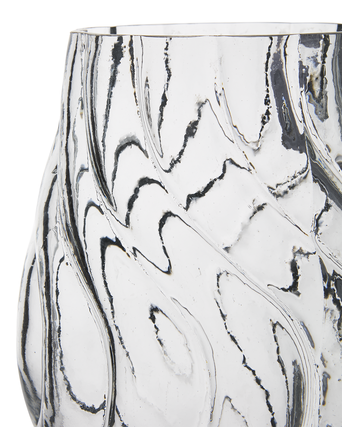 Jarrón Twist de vidrio claro