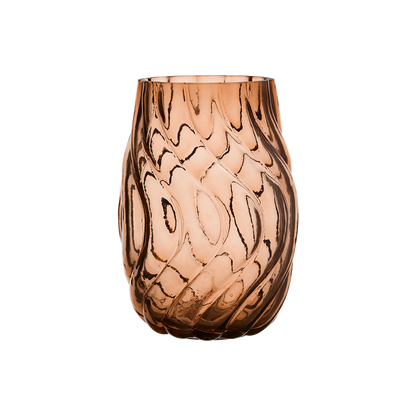 Jarrón Twist de vidrio, marrón