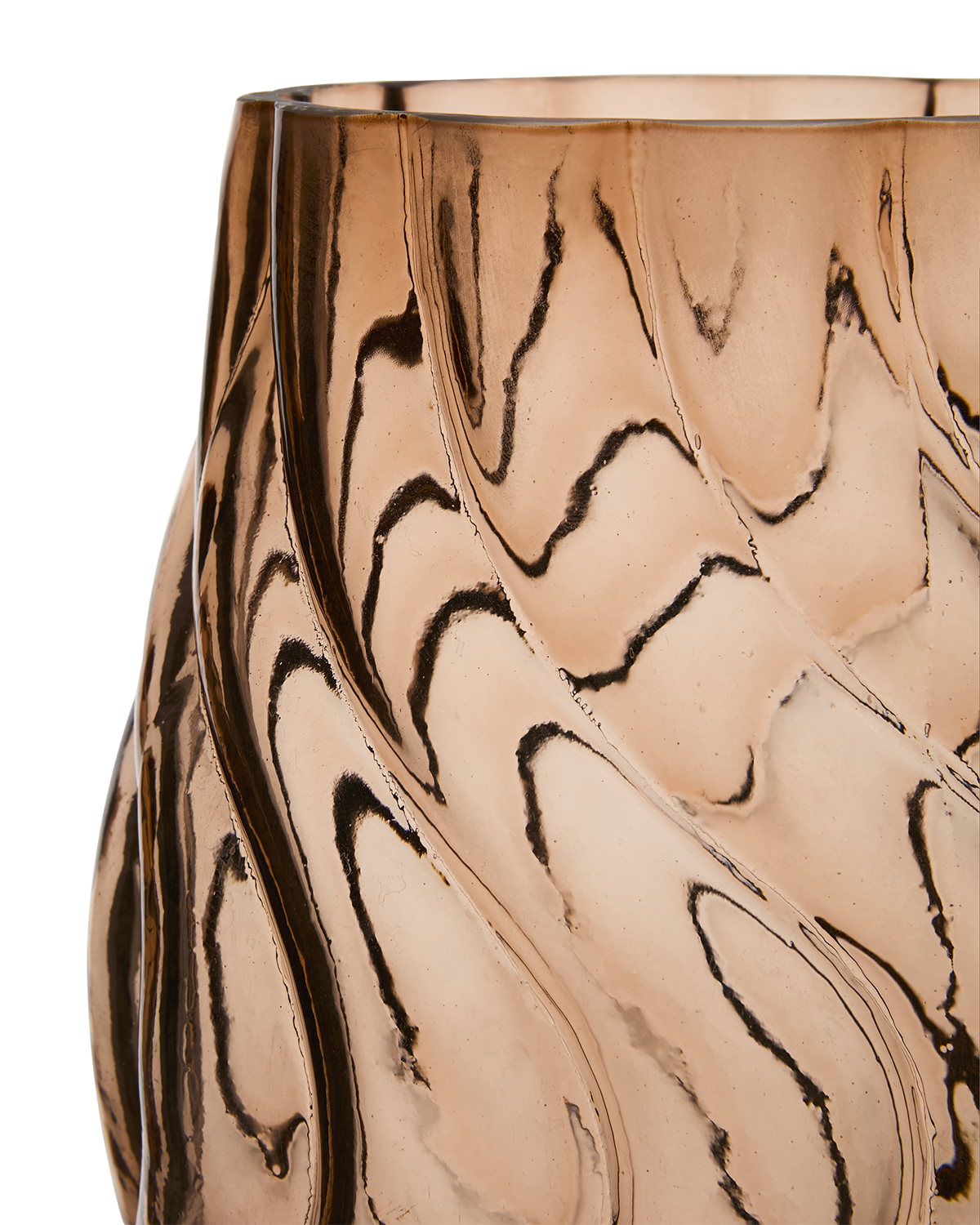 Jarrón Twist de vidrio, marrón