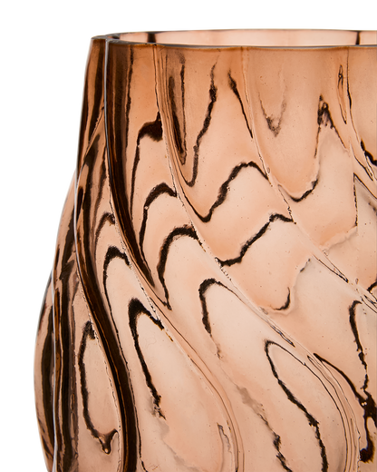 Jarrón Twist de vidrio, marrón