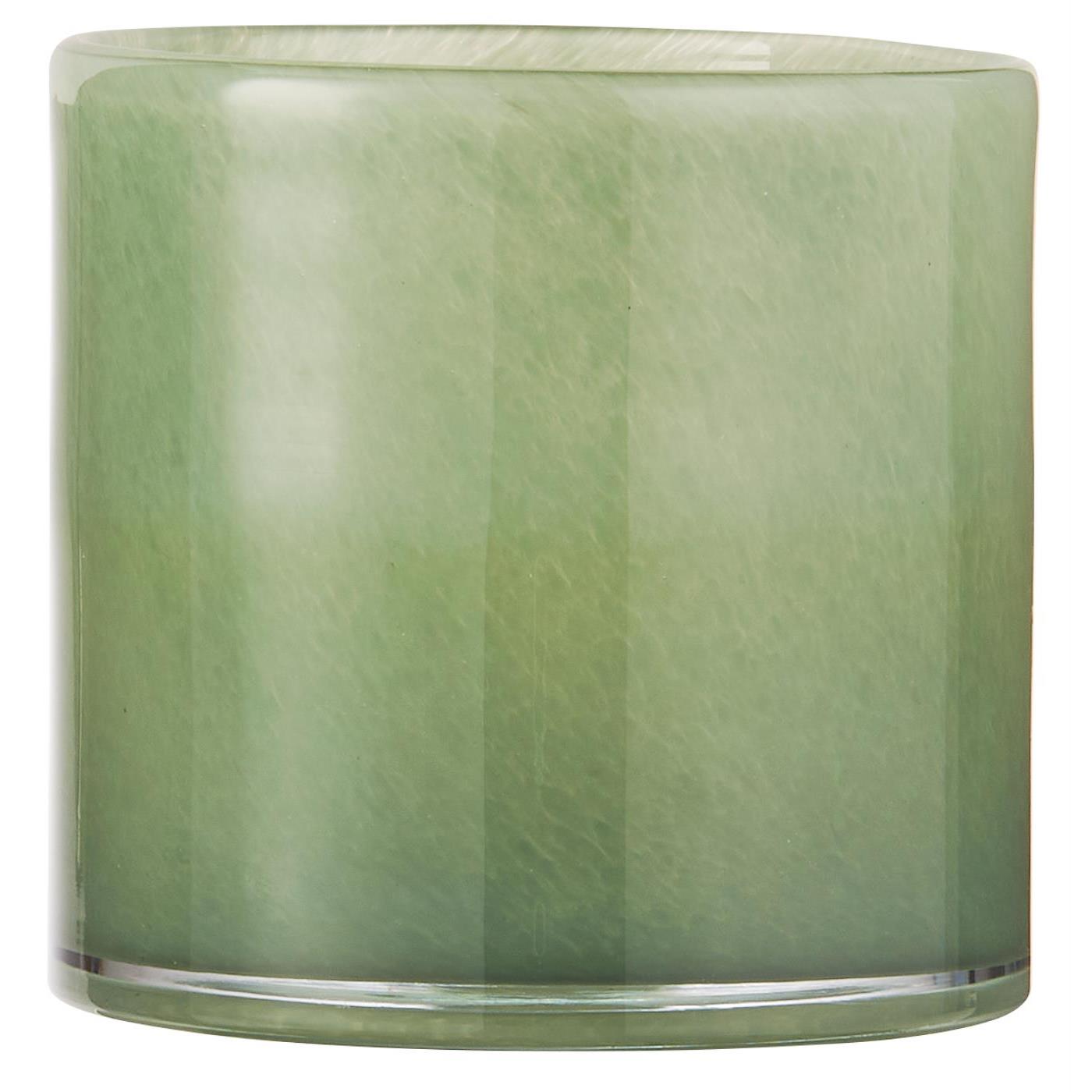 Maceta Venecia de vidrio opal verde, grande