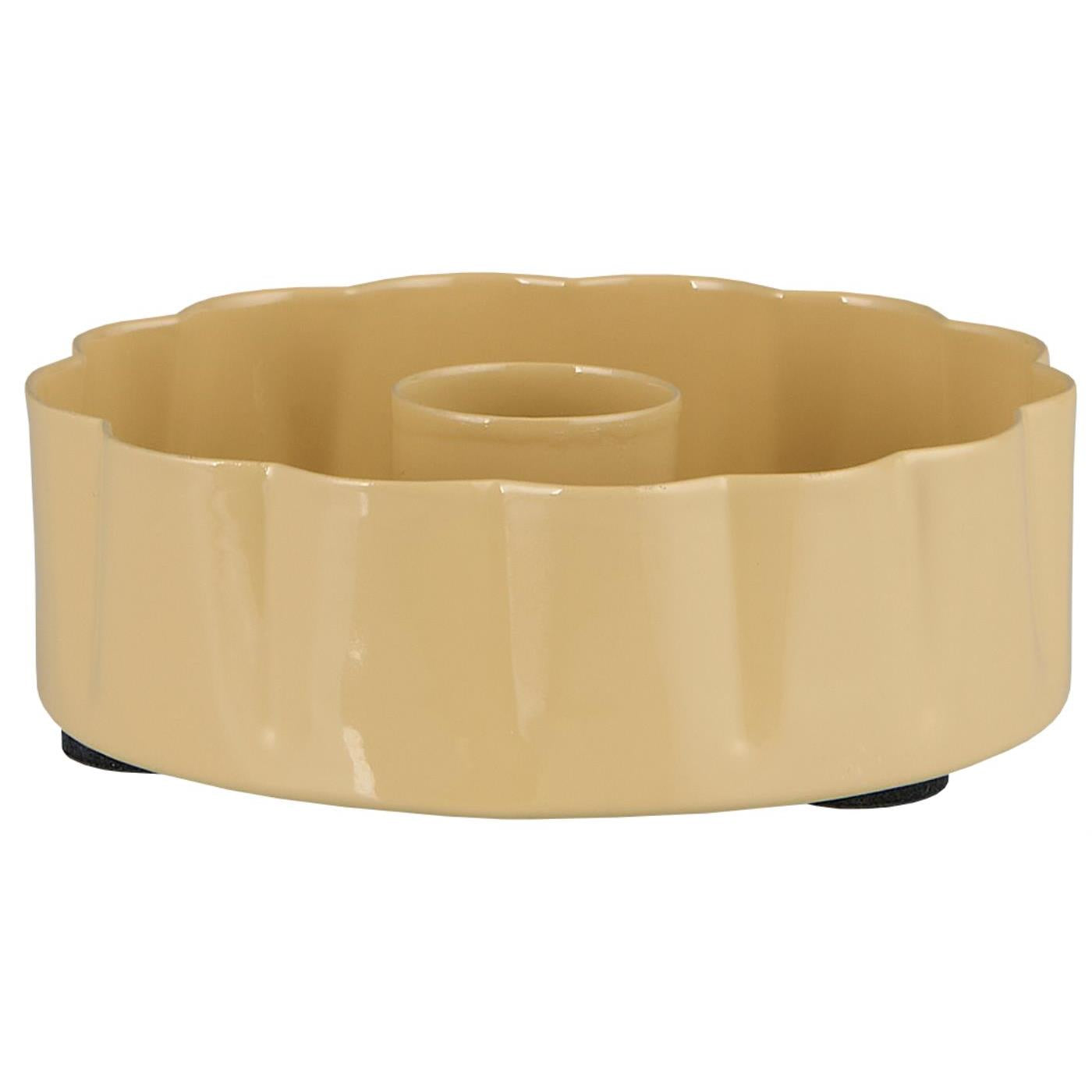 Portavelas redondo amarillo