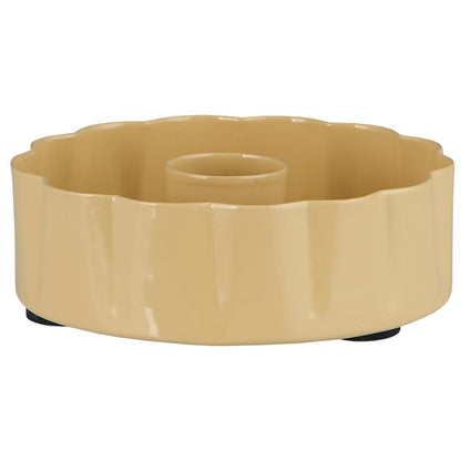 Portavelas redondo amarillo