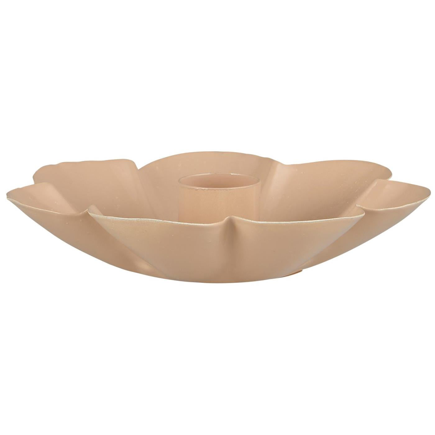 Portavelas con forma de flor rosa