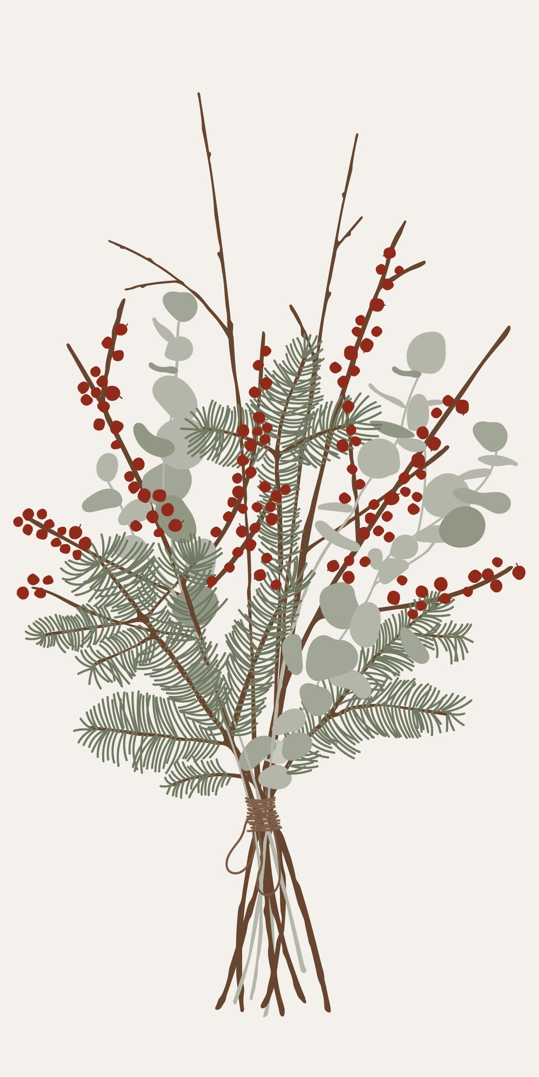 Servilletas motivo ramo invernal