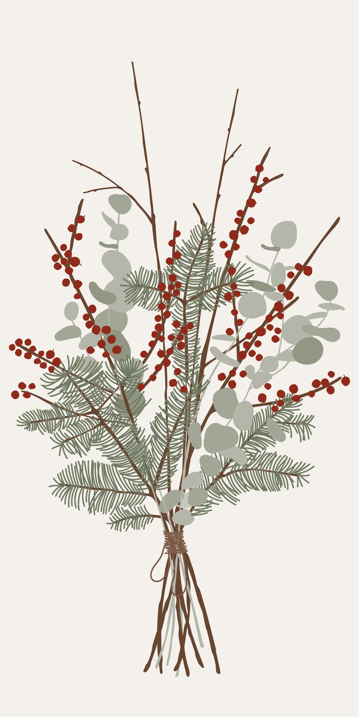 Servilletas motivo ramo invernal