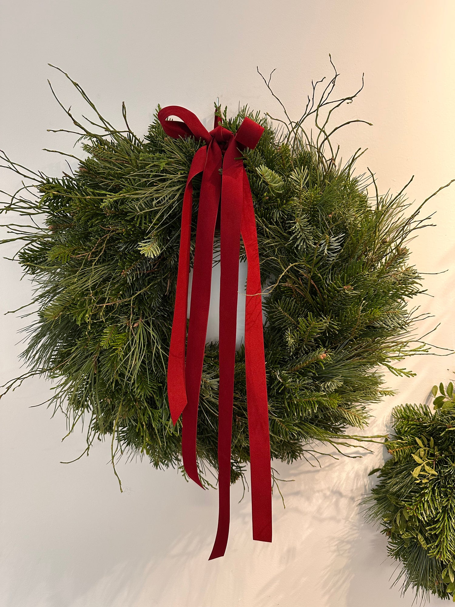 Corona navideña natural