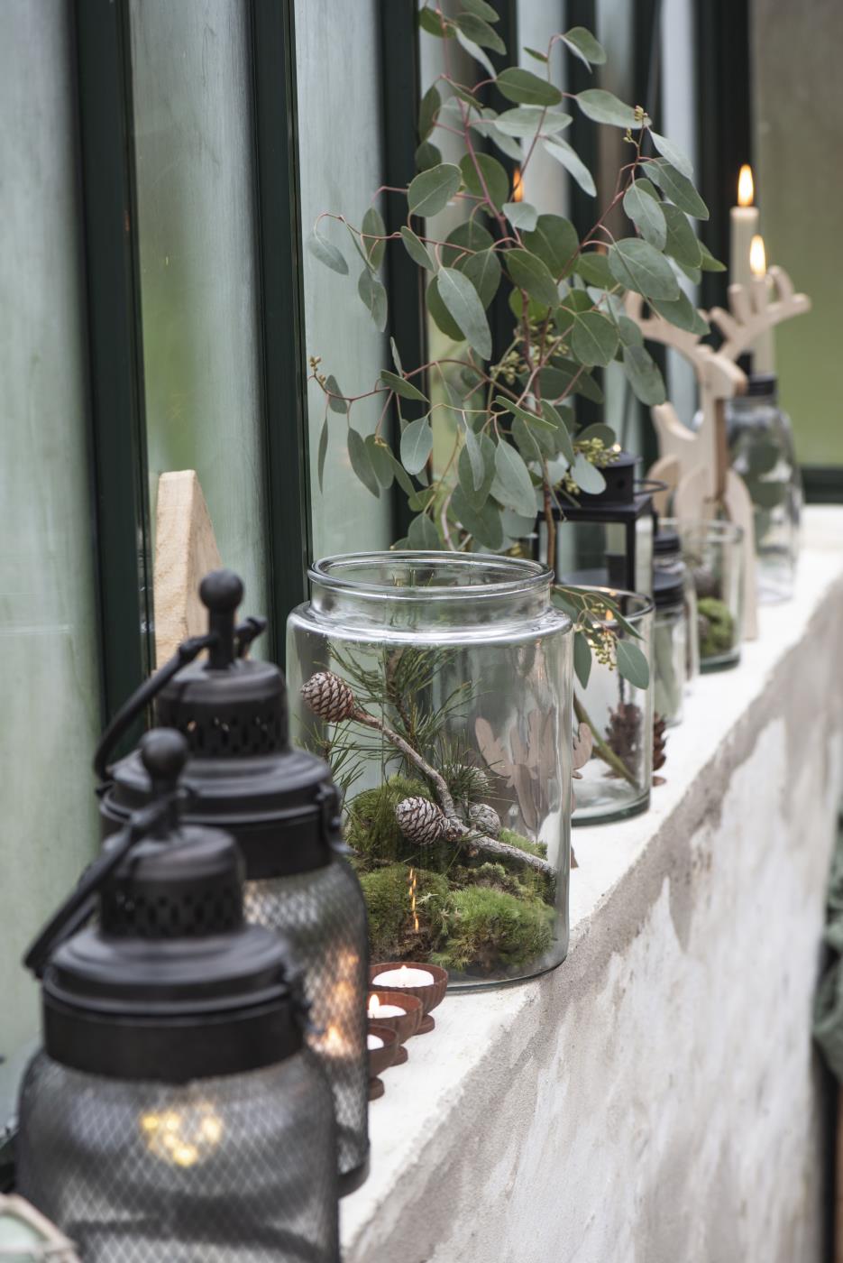 Jarrón de vidrio transparente