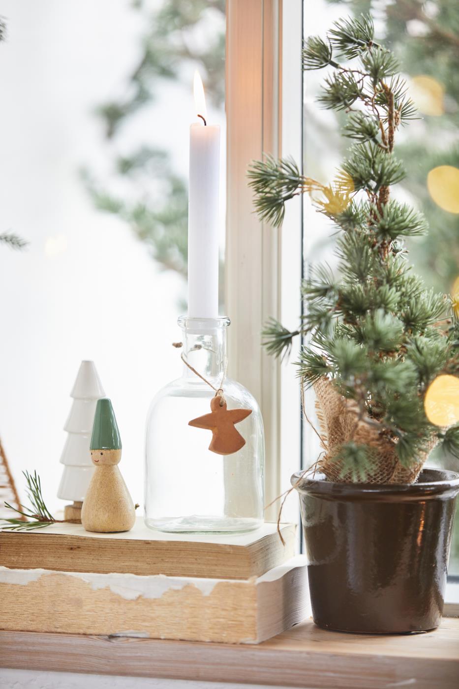 Portavela de cristal “botella”