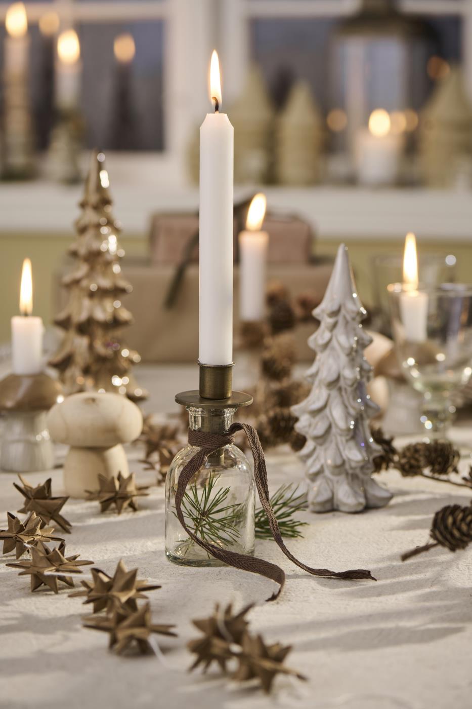 Portavela de cristal “botella”