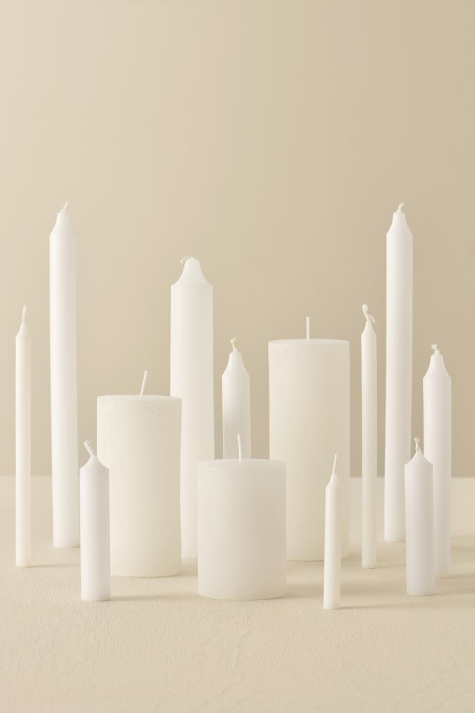 Vela rústica, blanco