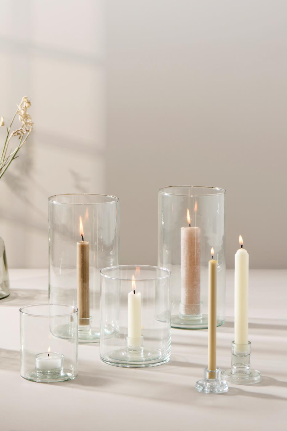 Portavelas de vidrio pequeño (para velas de 2,2 cm)