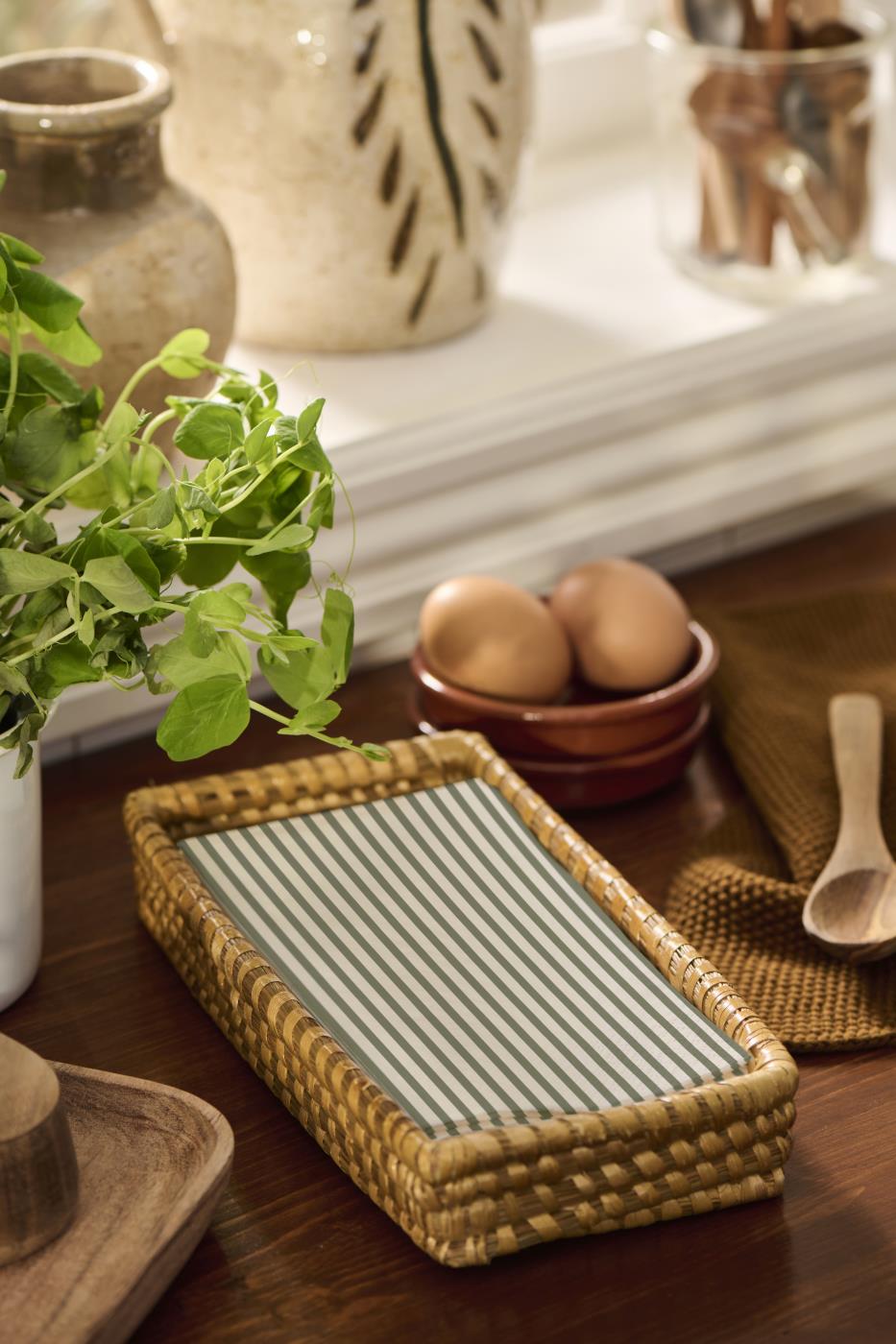 Servilletas motivo a rayas verdes